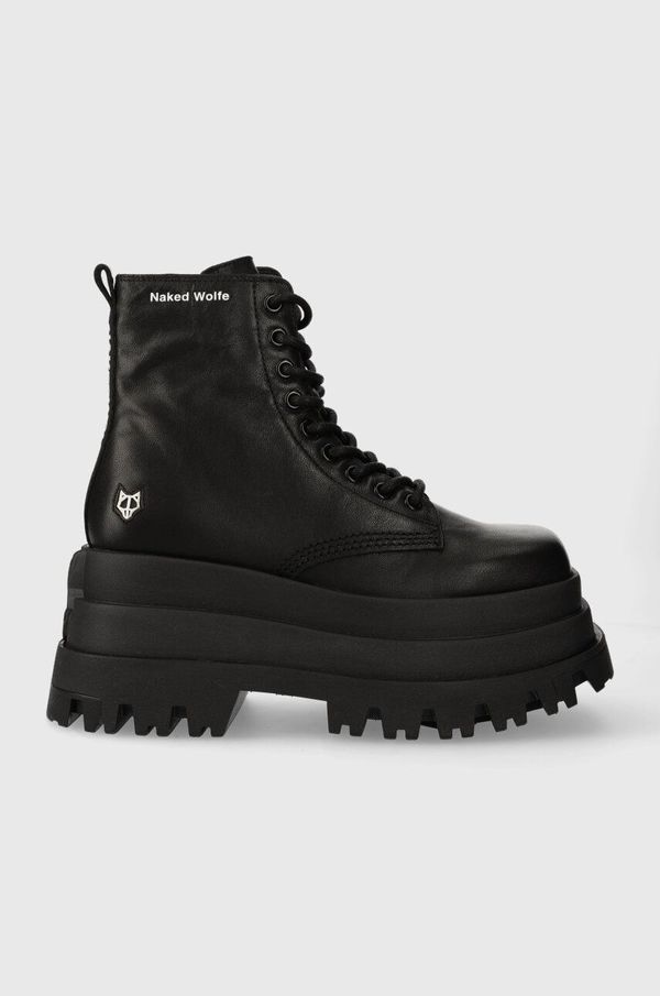 Naked Wolfe Kožne čizme Naked Wolfe Sloane za žene, boja: crna, s platformom