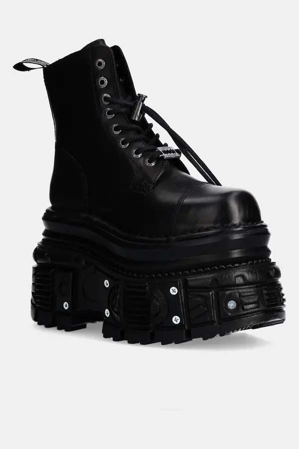 New Rock Kožne čizme New Rock CRUST NEGRO + TANK NEGRO TORNILLOS E-34