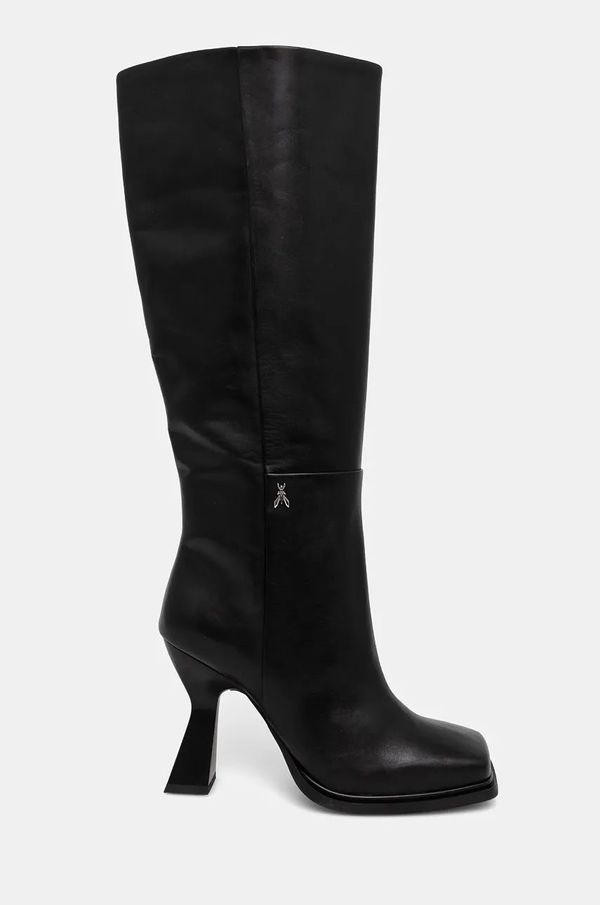 Patrizia Pepe Kožne čizme Patrizia Pepe za žene, boja: crna, s debelom potpeticom, 8Y0100 L048 K103