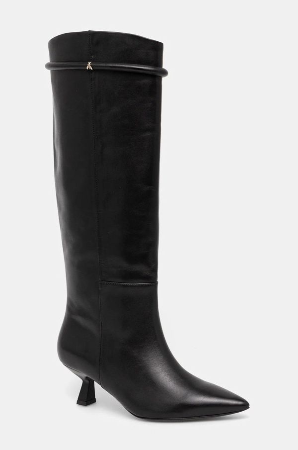 Patrizia Pepe Kožne čizme Patrizia Pepe za žene, boja: crna, s tankom potpeticom, 2Y0023 L078 K103