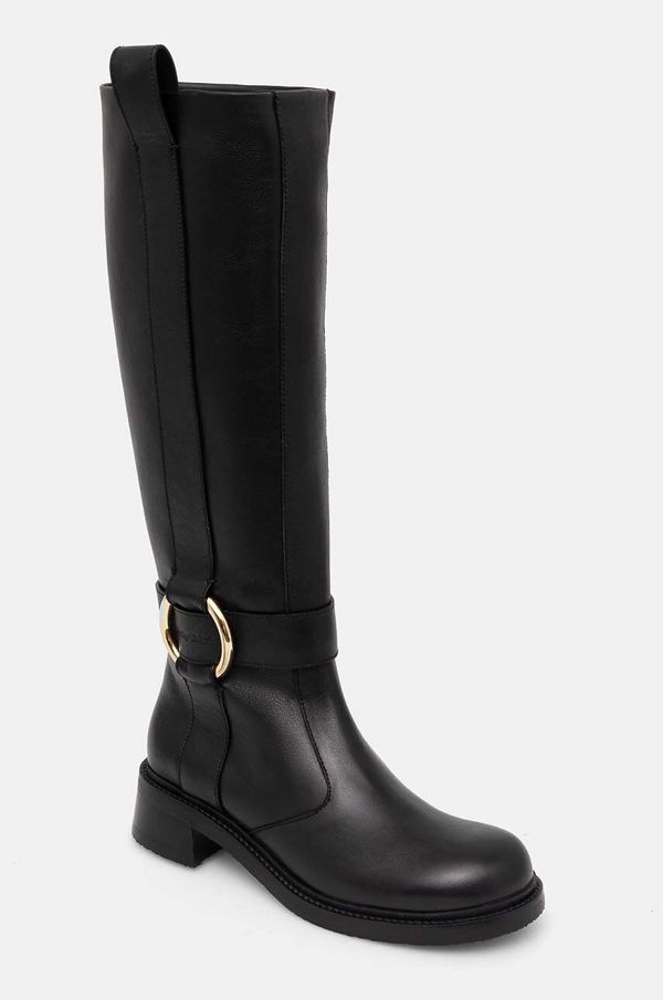 See By Chloé Kožne čizme See by Chloé New Ring Line za žene, boja: crna, ravni potplat, SB43002A