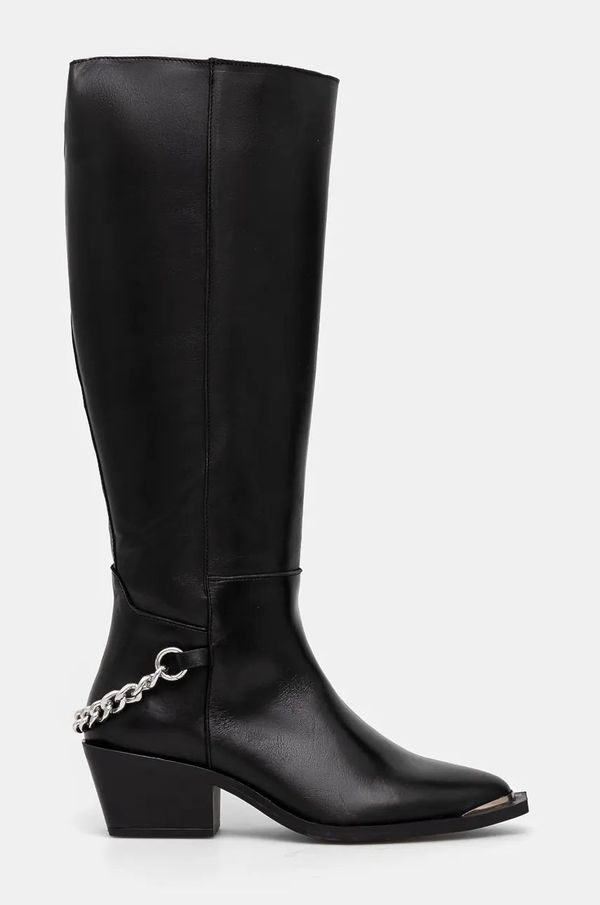 Steve Madden Kožne čizme Steve Madden Xayenne za žene, boja: crna, s debelom potpeticom, SM11003321