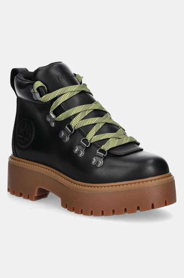 Timberland Kožne čizme Timberland Stone Street za žene, boja: crna, ravni potplat, TB0A27VJW021