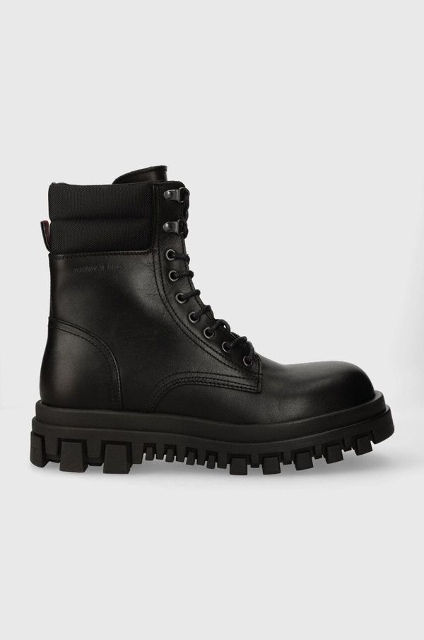 Tommy Jeans Kožne čizme Tommy Jeans TJM ELEVATED OUTSOLE BOOT za muškarce, boja: crna, EM0EM01251