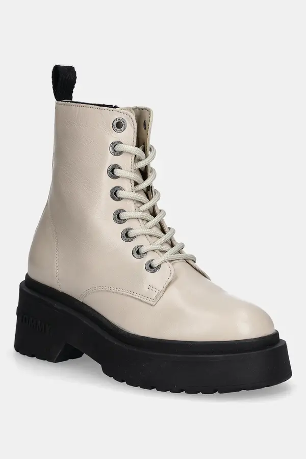 Tommy Jeans Kožne čizme Tommy Jeans TJW CHUNKY SHINY LEATHER BOOT