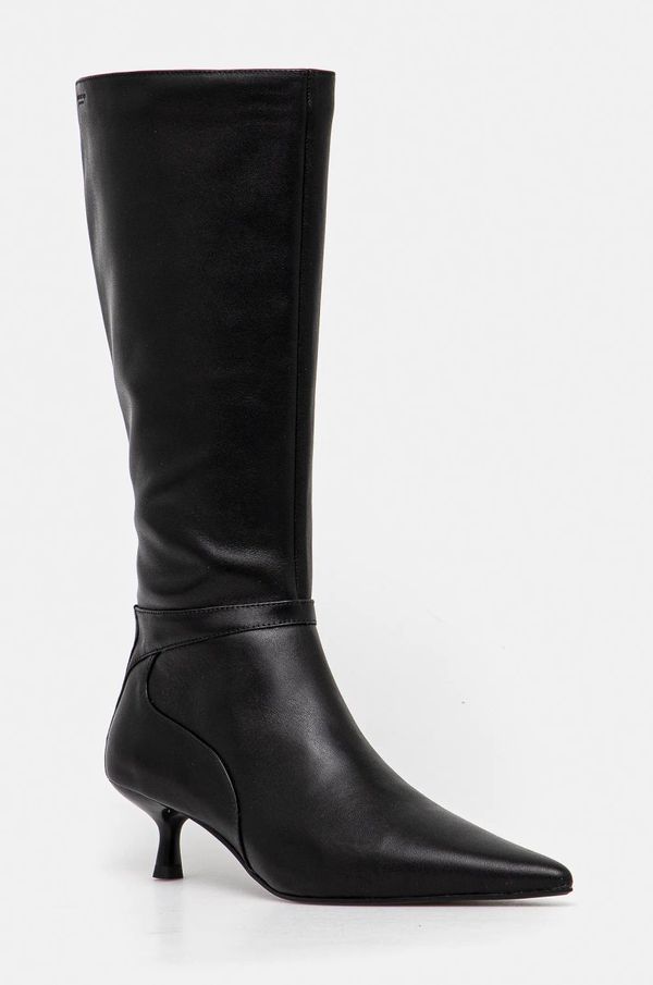 Vagabond Shoemakers Kožne čizme Vagabond Shoemakers LYKKE za žene, boja: crna, s tankom potpeticom, 5814-001-20