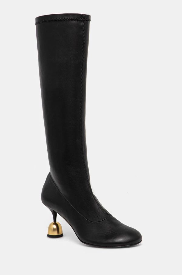 Vanda Novak Kožne čizme Vanda Novak Meghan za žene, boja: crna, s tankom potpeticom