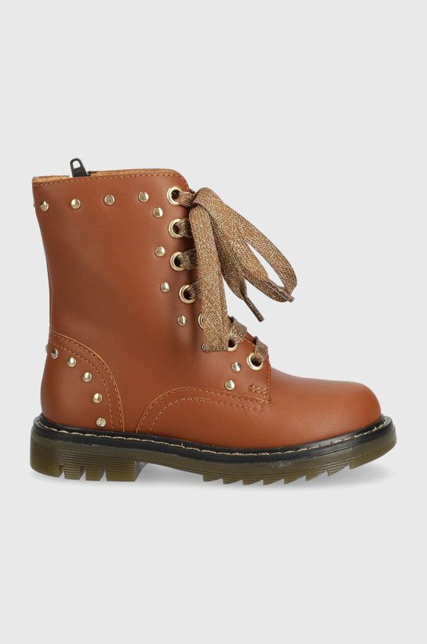 Pom D'api Kožne dječje čizme Pom D'api SID HI STUD boja: smeđa