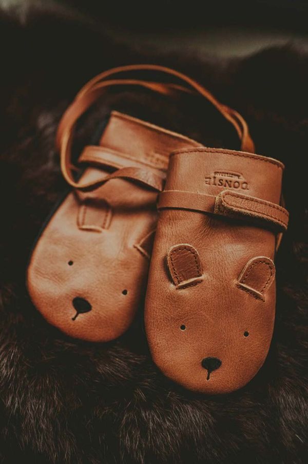 Donsje Kožne dječje rukavice Donsje Kapi Classic Mittens Bear boja: smeđa, 6019001