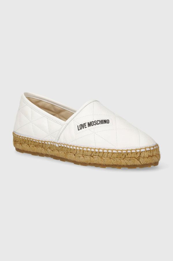 Love Moschino Kožne espadrile Love Moschino boja: bijela, JA10582G0IIE0100