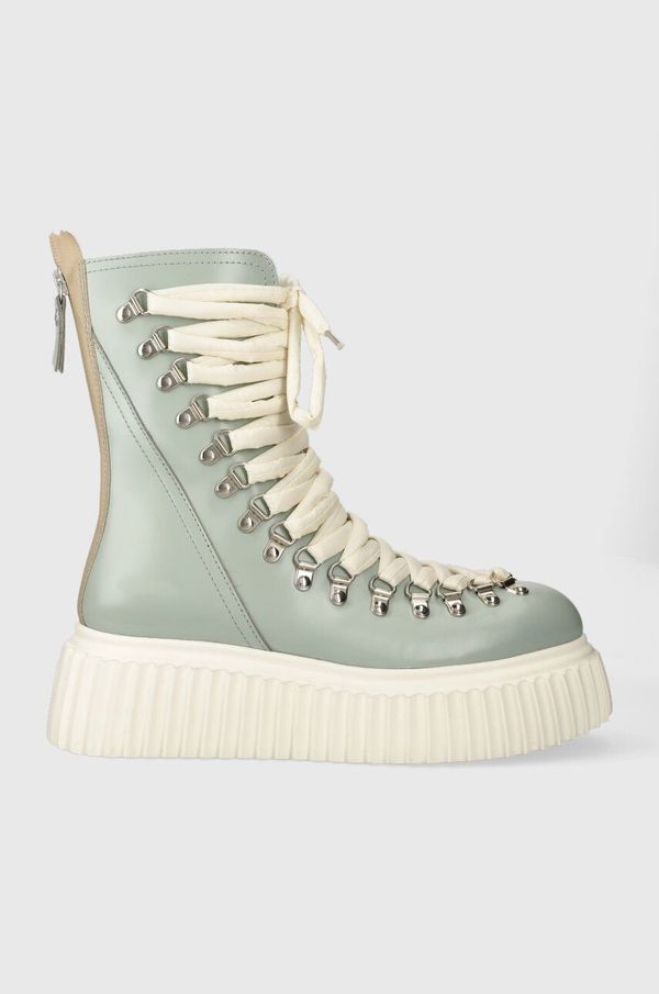 AGL Kožne gležnjače AGL DROMO za žene, boja: zelena, s platformom, D751501PGKI022G114