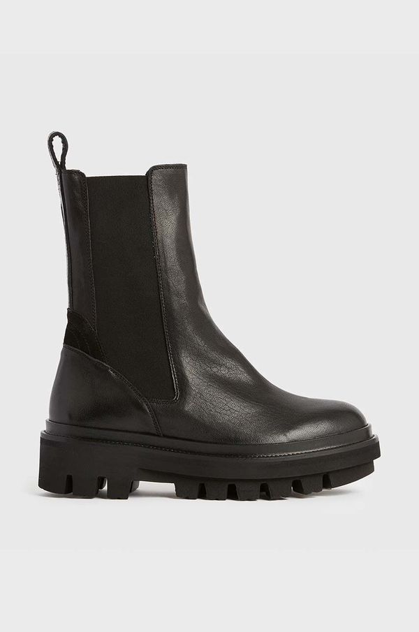 AllSaints Kožne gležnjače AllSaints Billie za žene, boja: crna, ravni potplat, WF033V