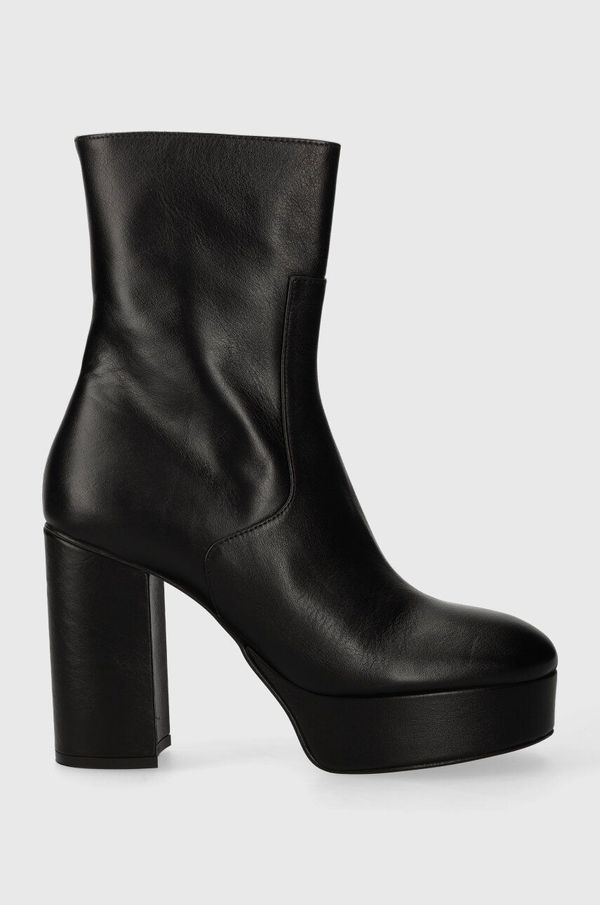 Alohas Kožne gležnjače Alohas Thunder za žene, boja: crna, s debelom potpeticom, S00193.25