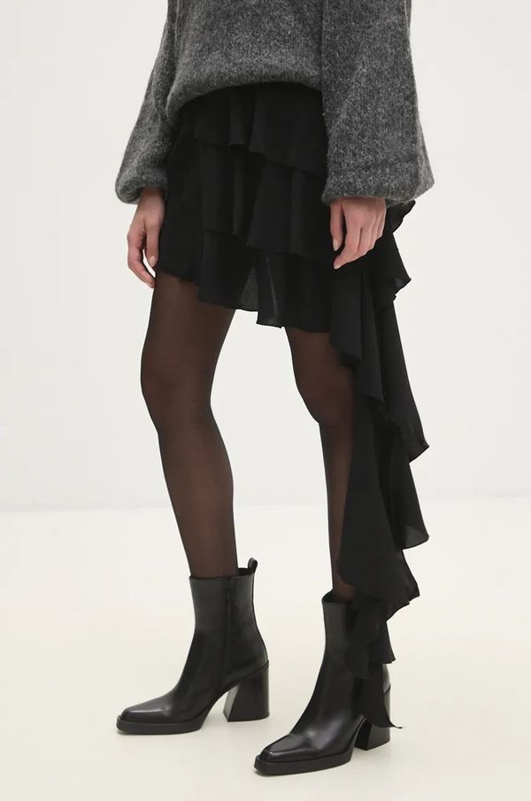 Answear Lab Kožne gležnjače Answear Lab za žene, boja: crna, s debelom potpeticom