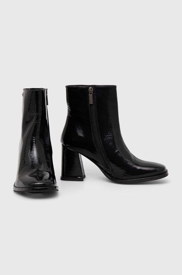 Answear Lab Kožne gležnjače Answear Lab za žene, boja: crna, s debelom potpeticom