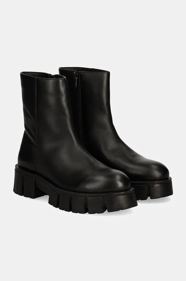 Answear Lab Kožne gležnjače Answear Lab za žene, boja: crna, s platformom