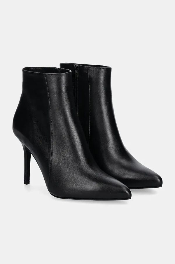 Answear Lab Kožne gležnjače Answear Lab za žene, boja: crna, s tankom potpeticom