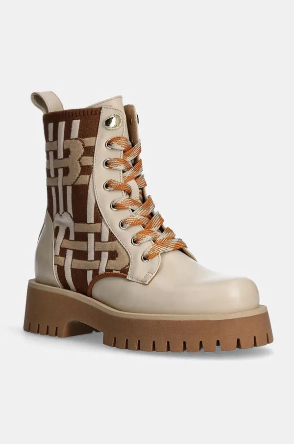 Baldinini Kožne gležnjače Baldinini za žene, boja: smeđa, s platformom, D5B502P1VIKN