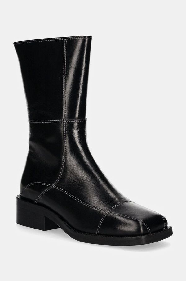 Billi Bi Kožne gležnjače Billi Bi za žene, boja: crna, ravni potplat, A7241