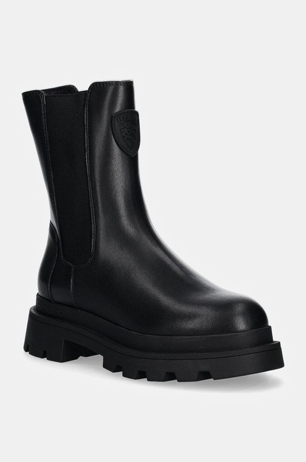 Blauer Kožne gležnjače Blauer KIMMEL za žene, boja: crna, s platformom, F4KIMMEL03.LEP
