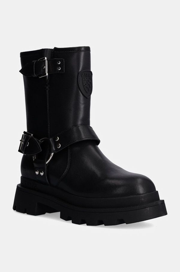 Blauer Kožne gležnjače Blauer KIMMEL za žene, boja: crna, s platformom, F4KIMMEL07.LEP