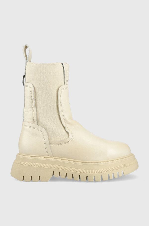 Buffalo Kožne gležnjače Buffalo Shade Sock Chelsea za žene, boja: bež, s platformom