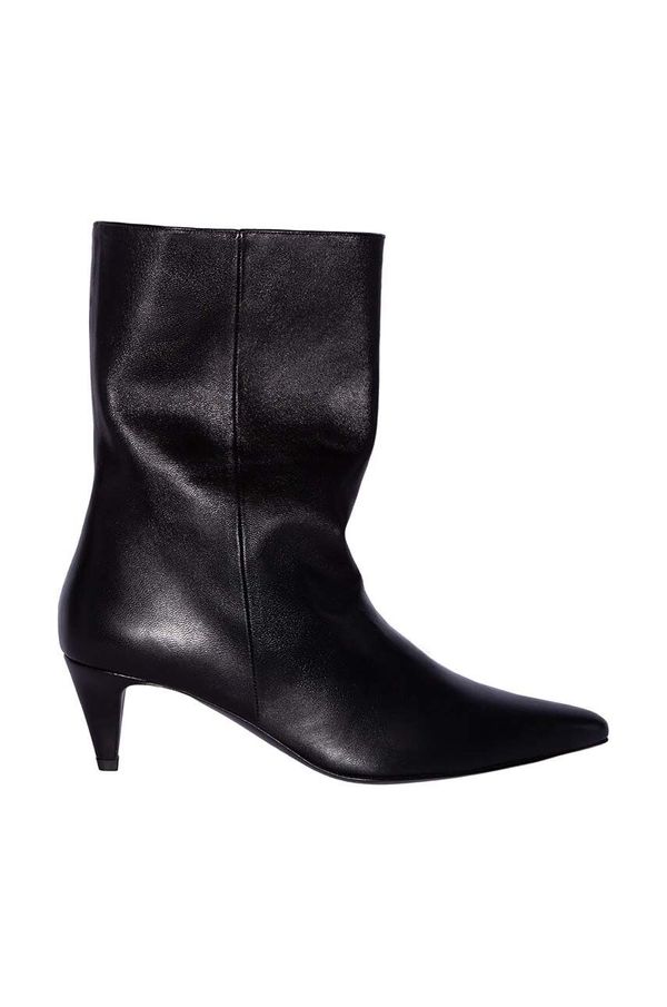 By Far Kožne gležnjače By Far Lysander za žene, boja: crna, s tankom potpeticom, MWFBO068LL028BK001PL