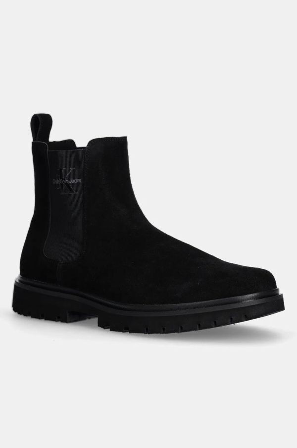 Calvin Klein Jeans Kožne gležnjače Calvin Klein Jeans EVA BOOT MID CHELSEA ICONIC DR za muškarce, boja: crna, YM0YM01080