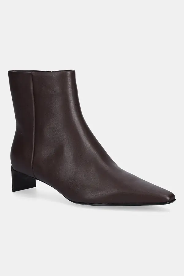 Calvin Klein Kožne gležnjače Calvin Klein SET BACK KITTEN HEEL ANKLE BOOT