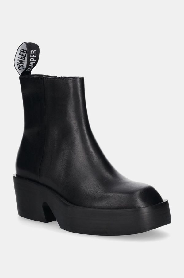 Camper Kožne gležnjače Camper Billie za žene, boja: crna, ravni potplat, K400754-002