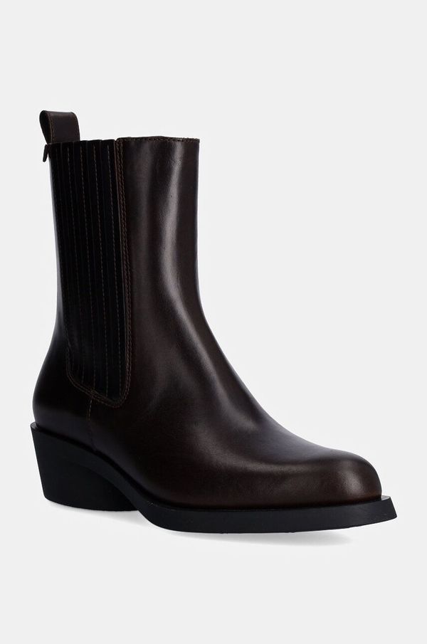 Camper Kožne gležnjače Camper Bonnie za žene, boja: smeđa, s debelom potpeticom, K400631-008