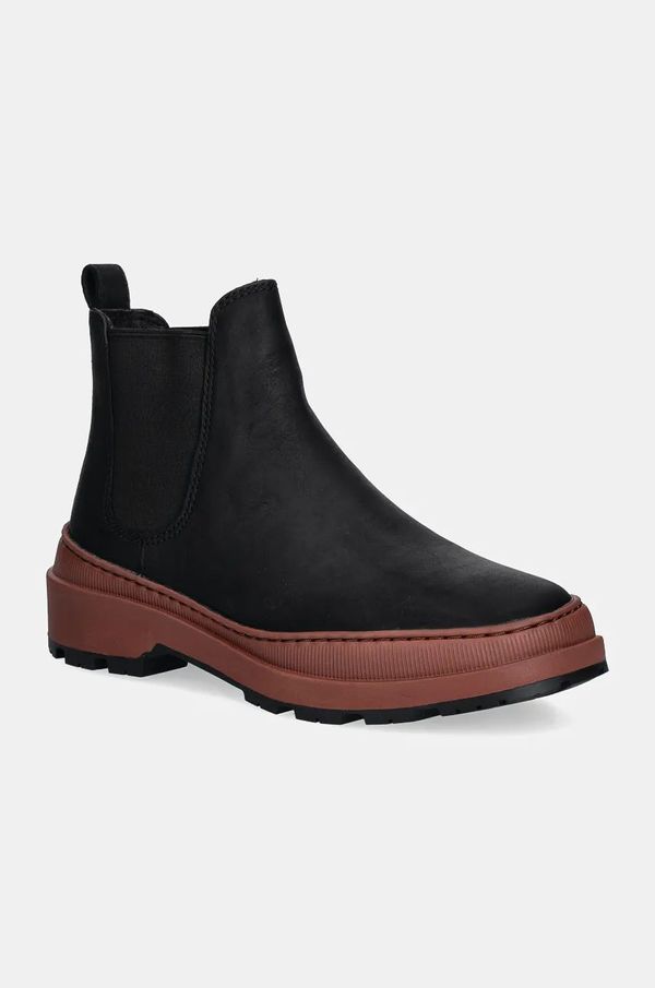 Camper Kožne gležnjače Camper Brutus Trek za žene, boja: crna, ravni potplat, sa srednje toplom podstavom, K400646-011