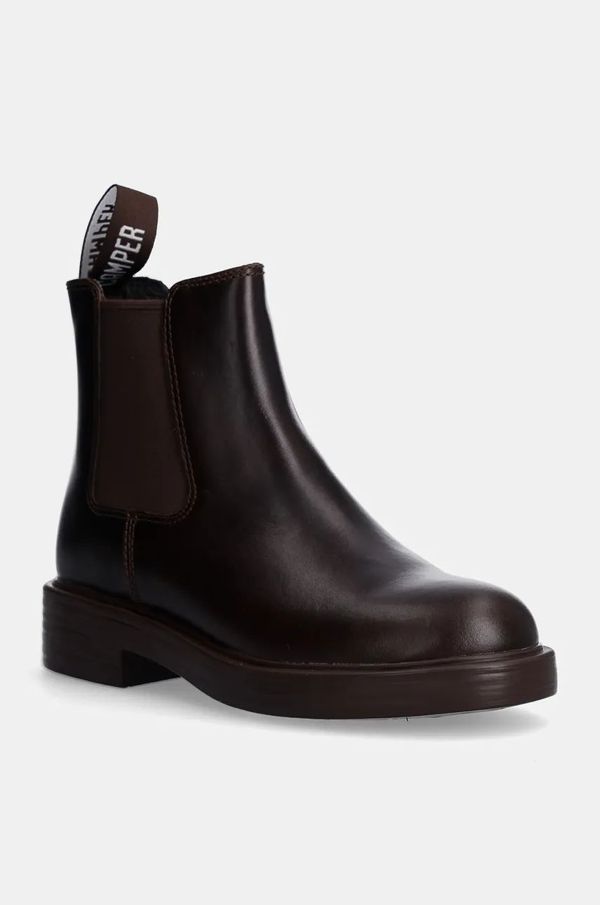 Camper Kožne gležnjače Camper Dean za žene, boja: smeđa, ravni potplat, K400761-002