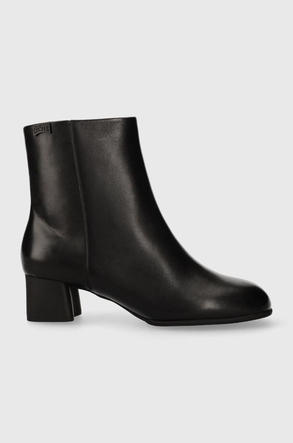 Camper Kožne gležnjače Camper Katie za žene, boja: crna, s debelom potpeticom, K400664.001