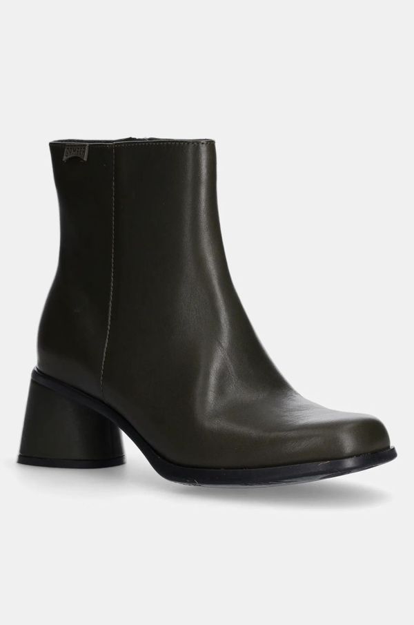 Camper Kožne gležnjače Camper Kiara za žene, boja: zelena, s debelom potpeticom, K400743-003