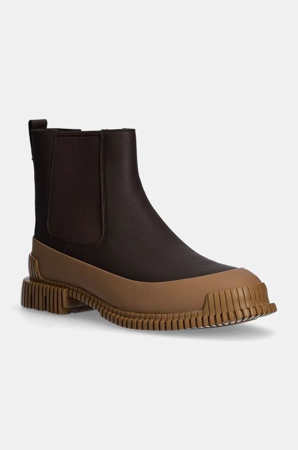 Camper Kožne gležnjače Camper Pix za žene, boja: smeđa, ravni potplat, K400304-027