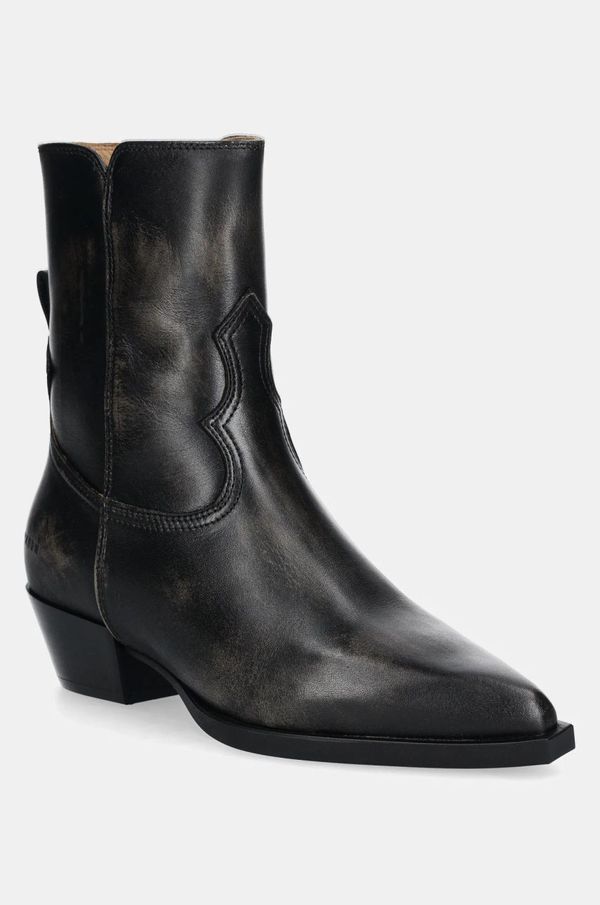 Copenhagen Kožne gležnjače Copenhagen za žene, boja: crna, s debelom potpeticom, CPH219