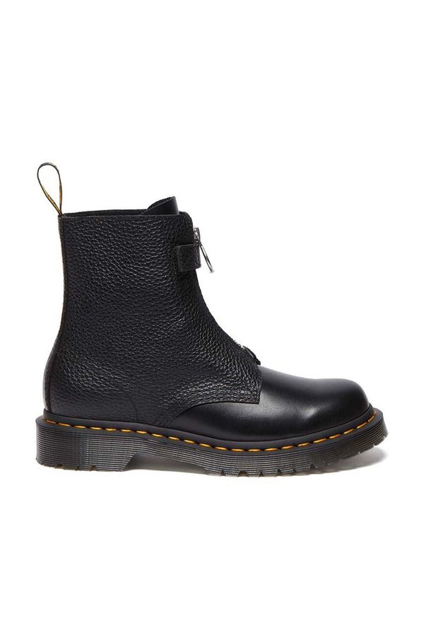 Dr. Martens Kožne gležnjače Dr. Martens 1460 Pascal Frnt Zip za žene, boja: crna, ravni potplat, DM32054001