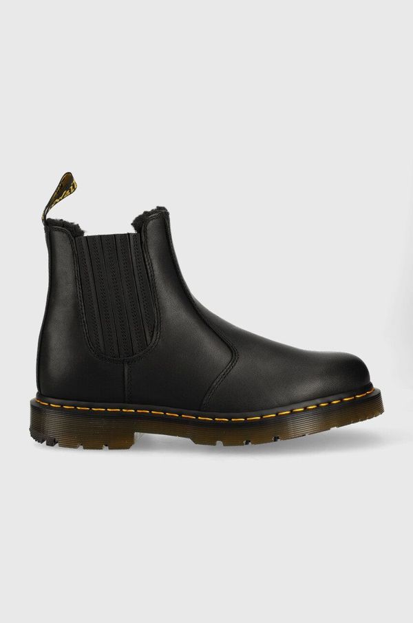 Dr. Martens Kožne gležnjače Dr. Martens 2976 za žene, boja: crna, ravna potpetica, s toplom podstavom, DM27829001-Black