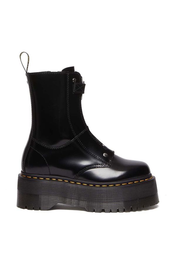 Dr. Martens Kožne gležnjače Dr. Martens Jetta Hi Max za žene, boja: crna, s platformom, DM30976001
