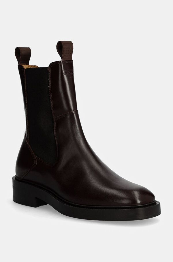 Gant Kožne gležnjače Gant Fallwi za žene, boja: smeđa, ravni potplat, 29551713 G46