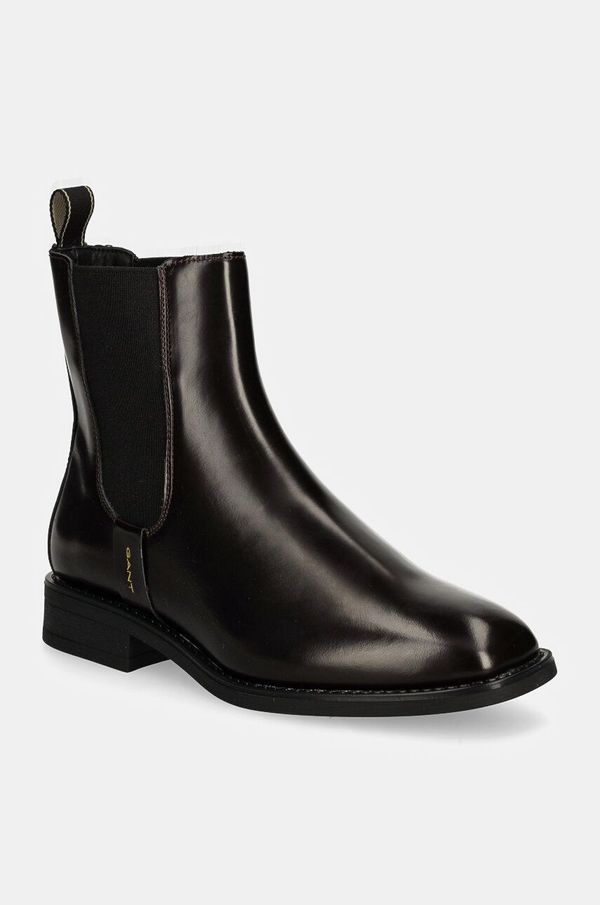 Gant Kožne gležnjače Gant Fayy za žene, boja: bordo, ravni potplat, 29551772 G897