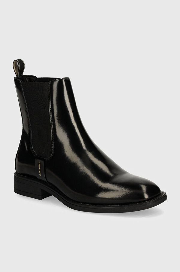 Gant Kožne gležnjače Gant Fayy za žene, boja: crna, ravni potplat, 29551772 G00