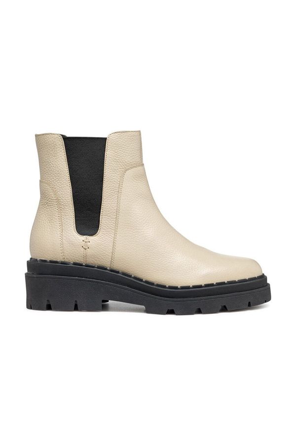 Geox Kožne gležnjače Geox D FELLENY boja: bež, ravni potplat, D46XEC 046NH C6182