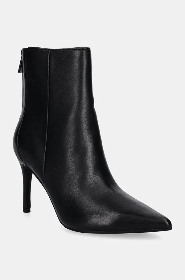 Guess Kožne gležnjače Guess FEYLY za žene, boja: crna, s tankom potpeticom, FLDFEY LEA10