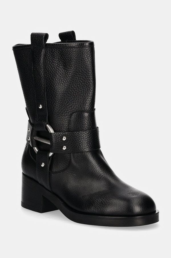 Karl Lagerfeld Kožne gležnjače Karl Lagerfeld BROOKLYN za žene, boja: crna, s debelom potpeticom, KL41770