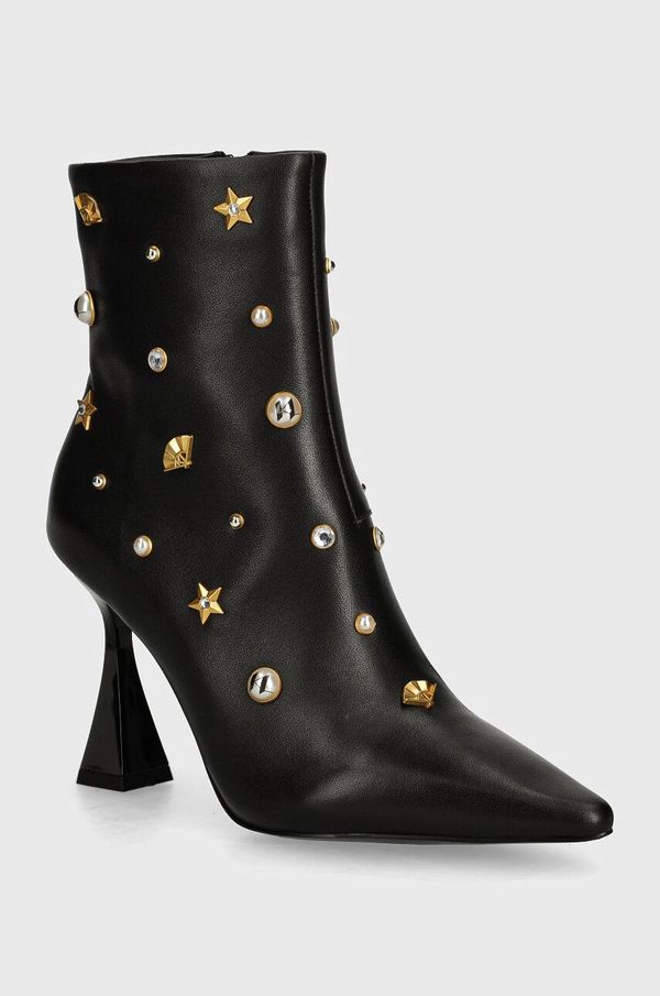 Karl Lagerfeld Kožne gležnjače Karl Lagerfeld DEBUT II za žene, boja: crna, s tankom potpeticom, KL32059G