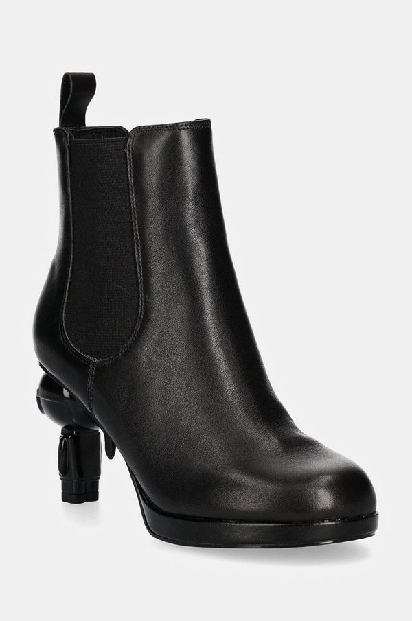 Karl Lagerfeld Kožne gležnjače Karl Lagerfeld IKON ISLAND za žene, boja: crna, s debelom potpeticom, KL39044