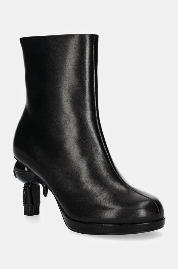 Karl Lagerfeld Kožne gležnjače Karl Lagerfeld IKON ISLAND za žene, boja: crna, s debelom potpeticom, KL39064