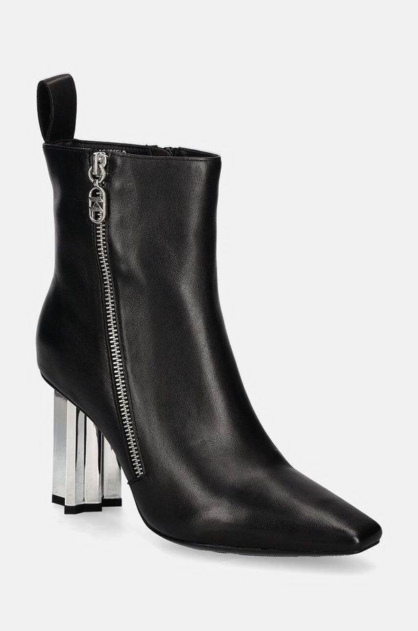 Karl Lagerfeld Kožne gležnjače Karl Lagerfeld KL TOWER za žene, boja: crna, s debelom potpeticom, KL33964